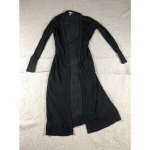 Maeve Anthropologie Sweater Duster Xs Black Linen Blend Sheer Long Cardigan Boho